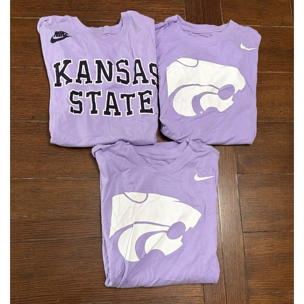 Men’s Kansas State Wildcats Nike Size S Lavender Purple T Shirts Lot Of 3